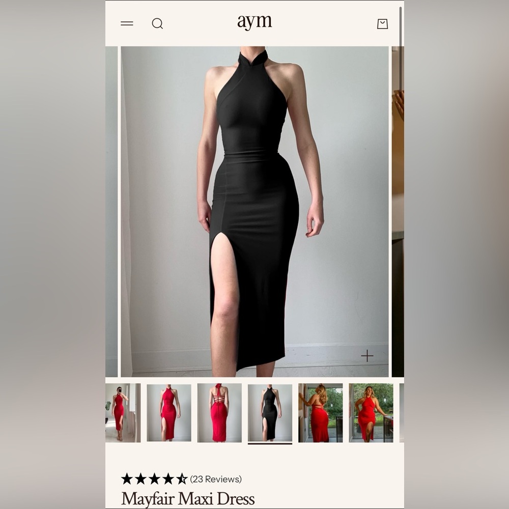 AYM Mayfair Maxi Dress | Sexy Black Halter Dress